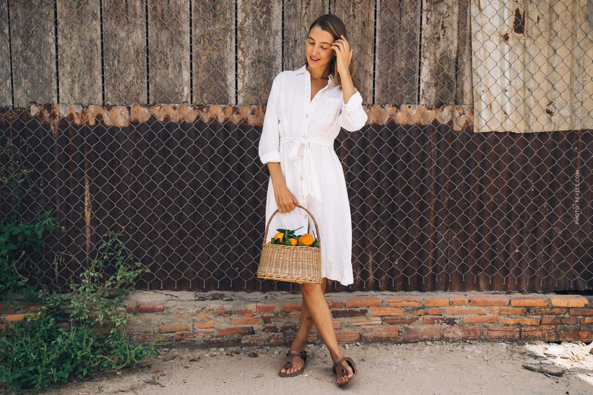 Birkenstock Videos: Fashion show, collaborations and history birkenstock-fashion-brand-shoes-woman-in-birkenstocks-white-dress-with-fruits